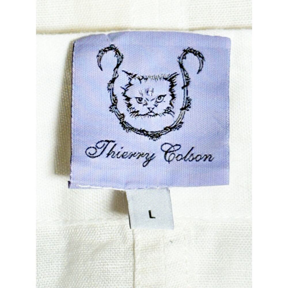 Thierry Colson BB scalloped pleated cotton and linen-blend mini dress Large - Picture 5 of 10